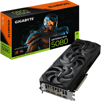  Видеокарта Gigabyte RTX5080 Windforce OC SFF 16GB (GV-N5080WF3OC-16GD) GDDR7 256bit 3xDP HDMI 3Fan RTL 