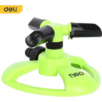  Дождеватель-разбрызгиватель Deli DL581301 круговой вращающийся 3-х сопловый 2 режима распыления, площадь орошения до 310кв.м 