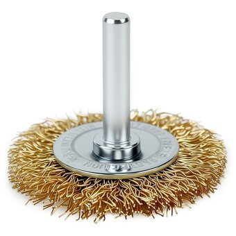  Щетка дисковая прямая для дрели Deli DH-GSS050-E4 50мм, латунированная, толщина проволоки 0,3мм, хвостовик 6мм, макс 4500об/мин 