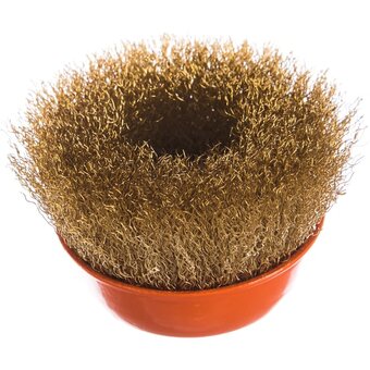  Корщетка-насадка Sturm! 5240103 для УШМ чашка М14, D100мм, латунир. волнистая пров 