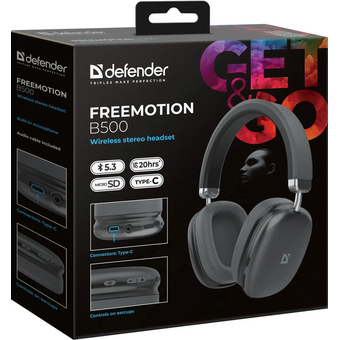  Беспроводная гарнитура DEFENDER FreeMotion B500 серый 63500 