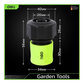  Соединитель Deli DL8795 быстросъемный для шланга 3/4" ударопрочный пластик 