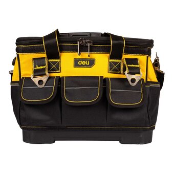  Сумка для инструментов каркасная с жестким пластиковым дном Deli DL586112 14 карманов, плечевой ремень, ткань Оксфорд 600D 
