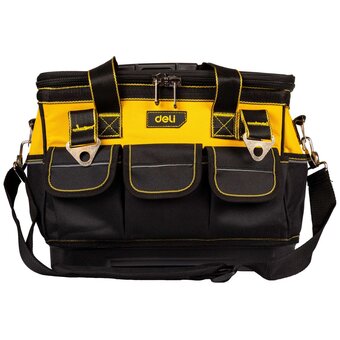  Сумка для инструментов каркасная с жестким пластиковым дном Deli DL586112 14 карманов, плечевой ремень, ткань Оксфорд 600D 