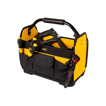  Сумка для инструментов каркасная с жестким пластиковым дном Deli DL586111 7 карманов, без плечевого ремня, ткань Оксфорд 600D 