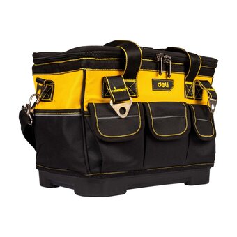  Сумка для инструментов каркасная с жестким пластиковым дном Deli DL586112 14 карманов, плечевой ремень, ткань Оксфорд 600D 
