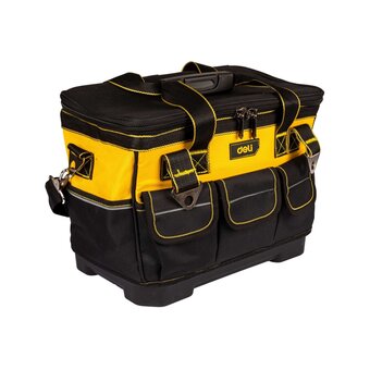  Сумка для инструментов каркасная с жестким пластиковым дном Deli DL586112 14 карманов, плечевой ремень, ткань Оксфорд 600D 