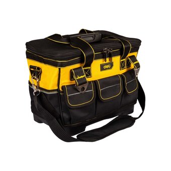  Сумка для инструментов каркасная с жестким пластиковым дном Deli DL586112 14 карманов, плечевой ремень, ткань Оксфорд 600D 
