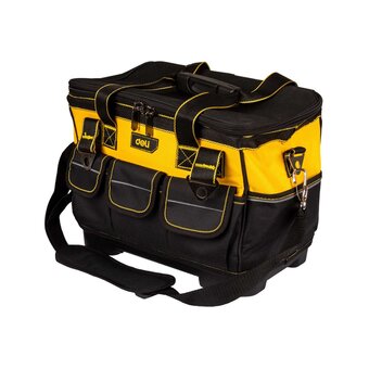  Сумка для инструментов каркасная с жестким пластиковым дном Deli DL586112 14 карманов, плечевой ремень, ткань Оксфорд 600D 