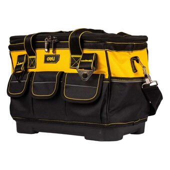  Сумка для инструментов каркасная с жестким пластиковым дном Deli DL586112 14 карманов, плечевой ремень, ткань Оксфорд 600D 