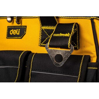  Сумка для инструментов каркасная с жестким пластиковым дном Deli DL586112 14 карманов, плечевой ремень, ткань Оксфорд 600D 