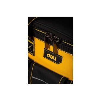  Сумка для инструментов каркасная с жестким пластиковым дном Deli DL586112 14 карманов, плечевой ремень, ткань Оксфорд 600D 
