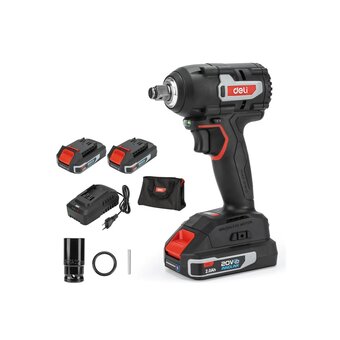  Гайковерт ударный аккумуляторный Deli DE-BS20-1D2 с АКБ и ЗУ 