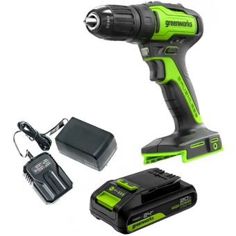  Дрель-шуруповерт Greenworks GD24DD35 (3704007CUA) с АКБ и ЗУ 