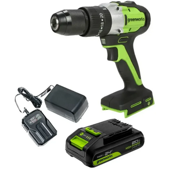  Дрель-шуруповерт Greenworks GD24DD60 (3704107CUA) с АКБ и ЗУ 