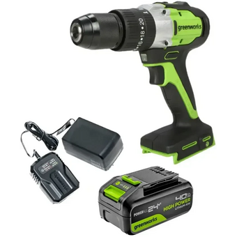  Дрель-шуруповерт Greenworks GD24DD60 (3704107CUB) с АКБ и ЗУ 