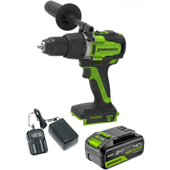  Дрель-шуруповерт Greenworks GD24DD140 (3707607CUB) с АКБ и ЗУ 