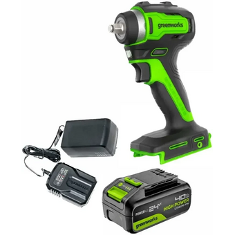  Гайковерт Greenworks G24IW200 (3803607CUB) с АКБ и ЗУ 