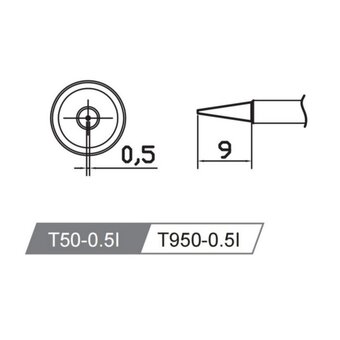  Жало со встроенным нагревателем Atten T50-0.5I 