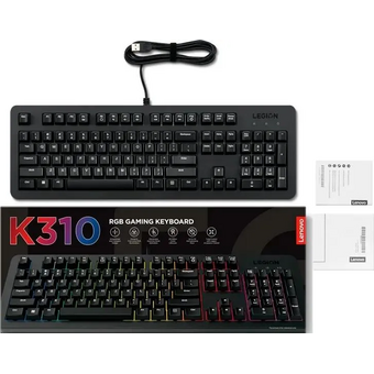  Клавиатура Lenovo Legion K310 (GY41N91872) RGB черный USB Multimedia for gamer LED 