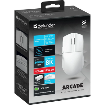  Мышь DEFENDER Arcade Pro GM-381 (52384) white 