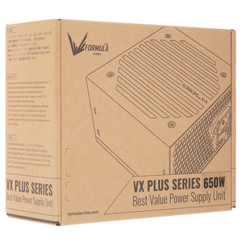 Блок питания Formula VX Plus 650, 650W, Ret, ATX v2.3, 20+4P, 4+4P, 2xPCIe 6+2P, 4xSATA, 3xPATA, 1xFDD, 12cm   Блок питания Formula VX Plus 650, 650W, Ret, ATX v2.3, 20+4P, 4+4P, 2xPCIe 6+2P, 4xSATA, 3xPATA, 1xFDD, 12cm