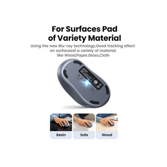  Мышка UGREEN M556 (75129) Multi-mode Wireless Mouse BT GHz серый 