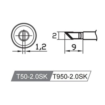  Жало со встроенным нагревателем Atten T50-2.0SK 
