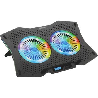  Подставка для ноутбука Digma D-NCP180-2x110RGB черный 