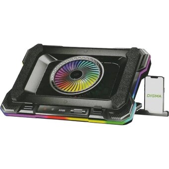  Подставка для ноутбука Digma D-NCP190-1x100RGB черный 