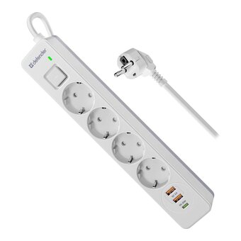  Сетевой фильтр DEFENDER DFS 141 (99433) white 