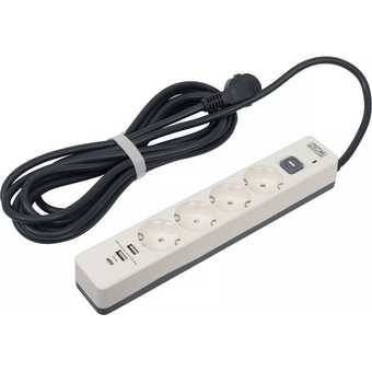  Сетевой фильтр Powercom SP-01 USB2A1CW 3,0М 3.0м (4 розетки) белый/серый 