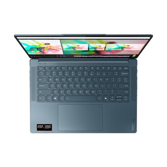  Ноутбук Lenovo Yoga Pro 7 14AKP10 (83KG0014RK) 14.5", OLED, AMD Ryzen AI 7 350 2ГГц, 8 ядер, 32ГБ LPDDR5x, 1ТБ SSD, AMD Radeon 860M, W11H, бирюзовый 