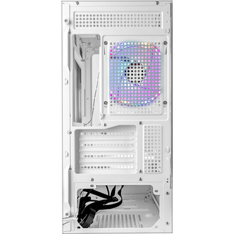  Корпус Ginzzu CL485 mATX Fan 3*12LD4 передняя панель cтекло белый 