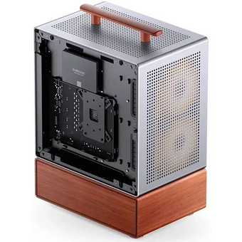  Корпус JONSBO T7 Silver без БП, боковая панель из закаленного стекла, mini-ITX, micro-ATX, серебристый 