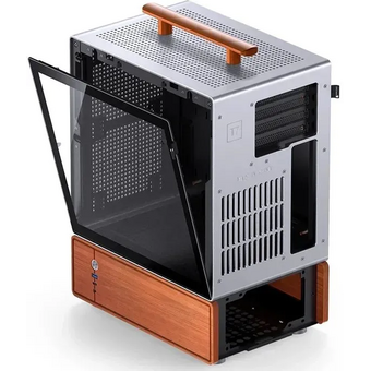  Корпус JONSBO T7 Silver без БП, боковая панель из закаленного стекла, mini-ITX, micro-ATX, серебристый 
