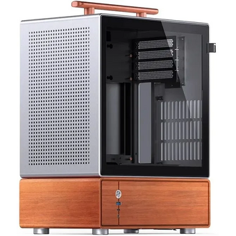  Корпус JONSBO T7 Silver без БП, боковая панель из закаленного стекла, mini-ITX, micro-ATX, серебристый 