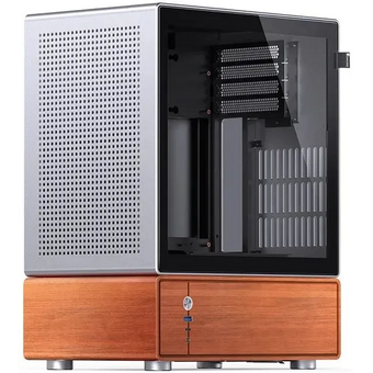  Корпус JONSBO T7 Silver без БП, боковая панель из закаленного стекла, mini-ITX, micro-ATX, серебристый 