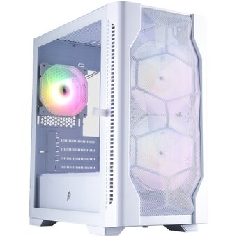  Корпус 1STPLAYER DK D4-M ARGB White (D4-M-WH-2F7-14-W-1F7-W) / mATX / 2x140mm 1x120mm ARGB fans 