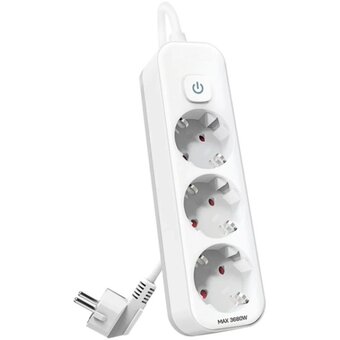  Сетевой фильтр Deli ET431 1.8м (3 розетки) белый 
