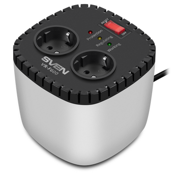  Стабилизатор напряжения SVEN VR-F600 (200Вт, Входное 170-285В, Вых 230, 2 *CEE7/4 розеток) 