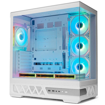  Корпус XASTRA Q700 7ARGB-C10-UC White (Q700-7FM12A-C10-UC-WH) ATX/Aquarium/Screewless/7x120mm ARGB PWM mirror fans/Argb+PWM HUB 10port/Type C 