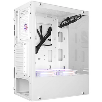 Корпус Ginzzu CL310 ATX Fan 3*12LD4 FRGB передняя панель cтекло белый 