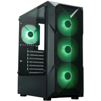  Корпус XASTRA A304 4ARGB-C6 Black (A304-4FC12A-C6) ATX/Mesh/half-size TG/4x120mm ARGB FC fans/Argb+PWM HUB 6port 