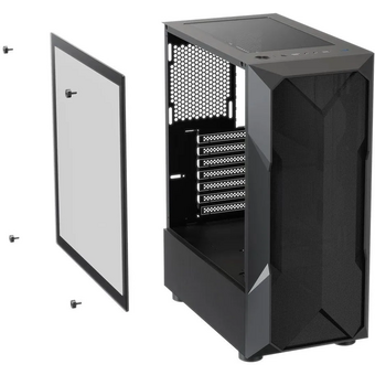  Корпус XASTRA A304 4ARGB-C6 Black (A304-4FC12A-C6) ATX/Mesh/half-size TG/4x120mm ARGB FC fans/Argb+PWM HUB 6port 