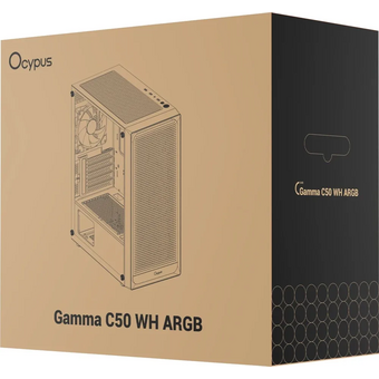  Корпус Ocypus Gamma C50 WH ARGB, MATX, USB3.0*1+USB2.0*2, FRONT 3x120mm ARGB, REAR 1x120mm ARGB 
