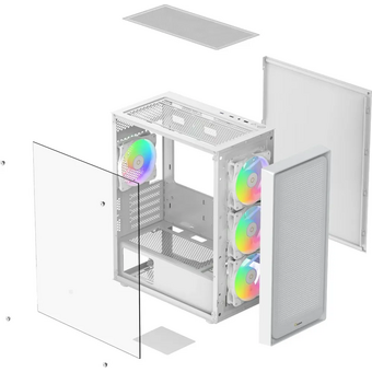  Корпус Ocypus Gamma C50 WH ARGB, MATX, USB3.0*1+USB2.0*2, FRONT 3x120mm ARGB, REAR 1x120mm ARGB 