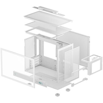  Корпус Deepcool CH160 Plus WH без БП, боковое окно (закаленное стекло), белый, Micro ATX/Mini-ITX 