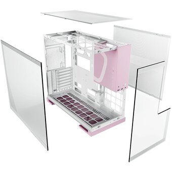  Корпус Geometric Future Model 5 (1AM5WKPK00100), без БП, Midi-Tower, TG, no fans, 2xUSB-A 3.0, 1xUSB 3.2 Type-C, E-ATX, ATX, mITX Pink 