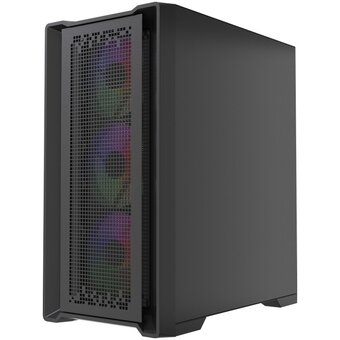 Корпус Powercase ByteFlow Micro Black LE (CAMBFB-A4-LE), Tempered Glass, 4х 120mm ARGB PWM fans, чёрный, mATX 